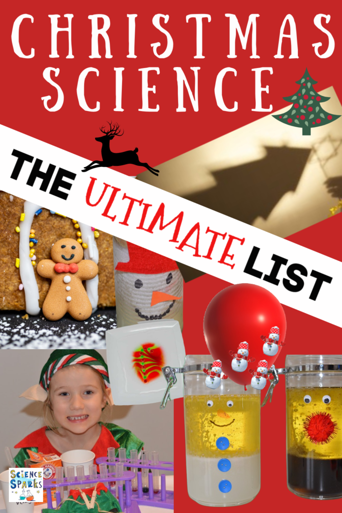 The ultimate list of Christmas Science Experiments for kids. Huge collection of fun and festive #ChristmasScience experiments and investigations