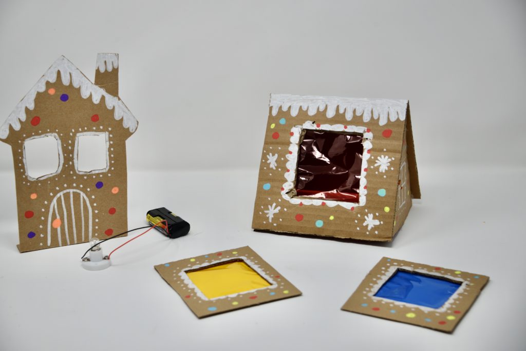 Light up gingerbread house science activity