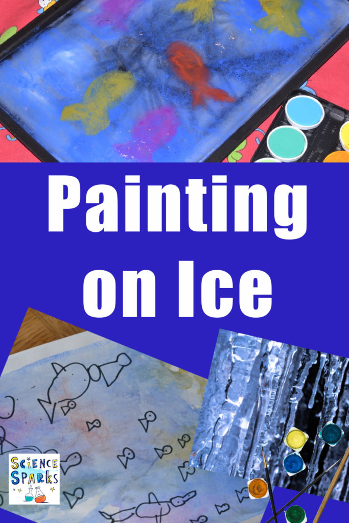 Painting on ice - paint, wipes clean and paint again - preschool science experiment, winter science experiment for kids.#scienceforkids #preschoolscience