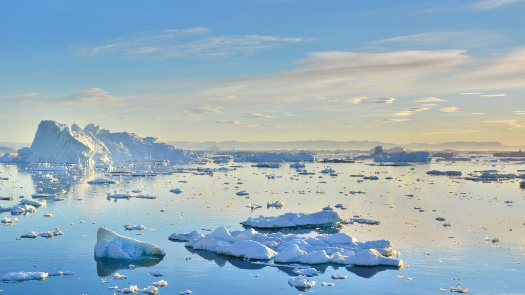 photo of icebergs in the sea