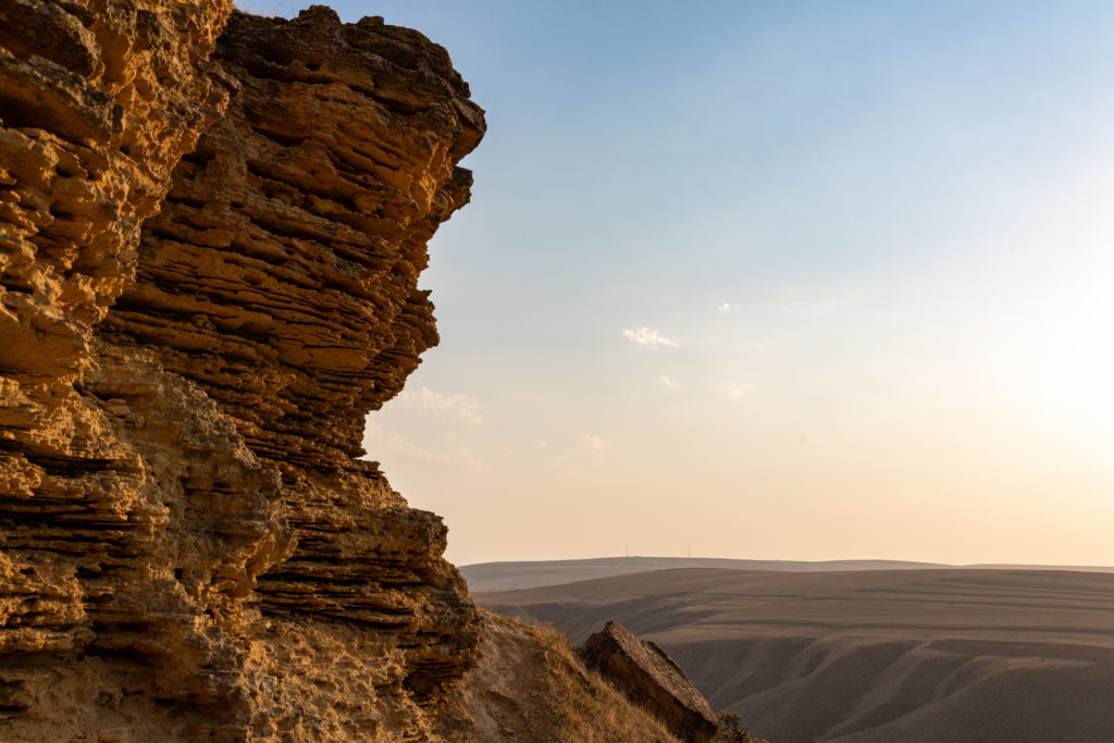 A cliff of sedimentary rocks