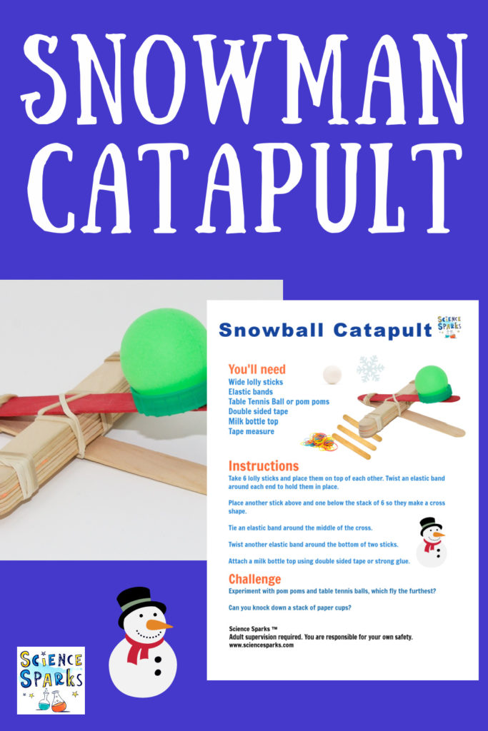 image of a snowman lolly stick catapult