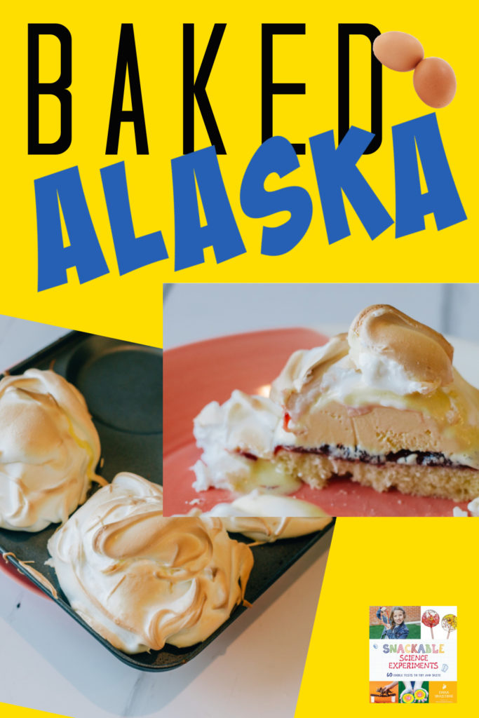 Image of baked alaska made with meringue and ice cream