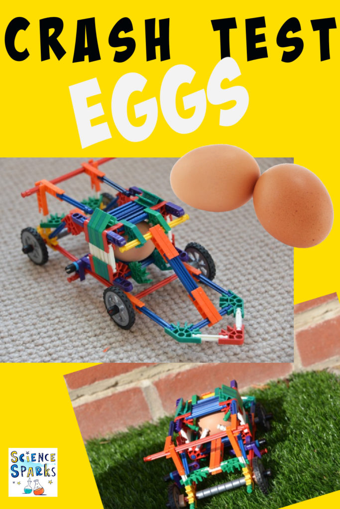 Image of k'nex cars used as part of an Easter sTEM challenge.