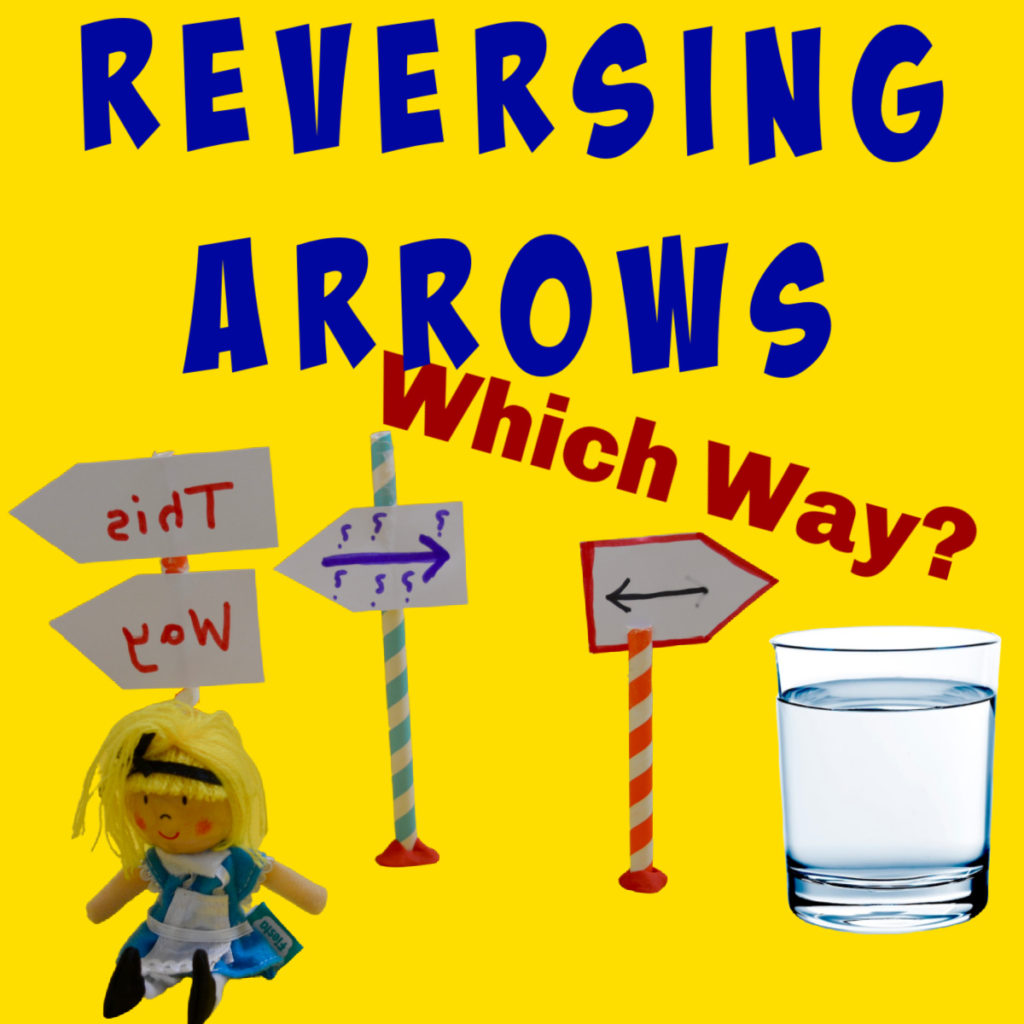 signs made from straws and cardboard and a glass of water for a refraction investigation