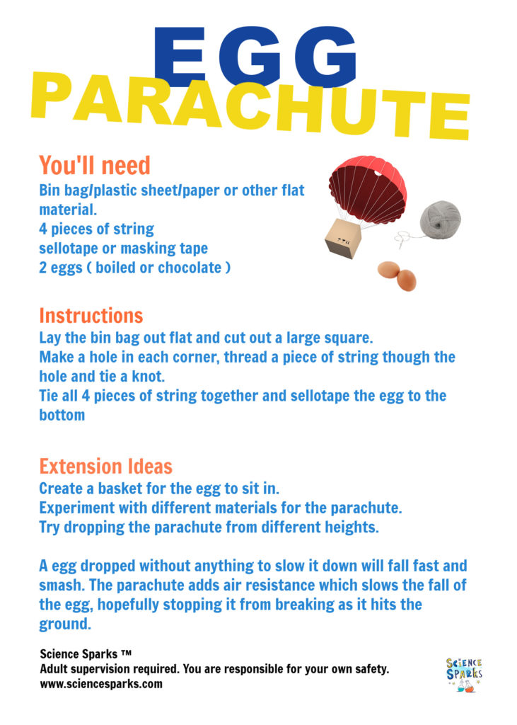 instructions for an egg parachute experiment