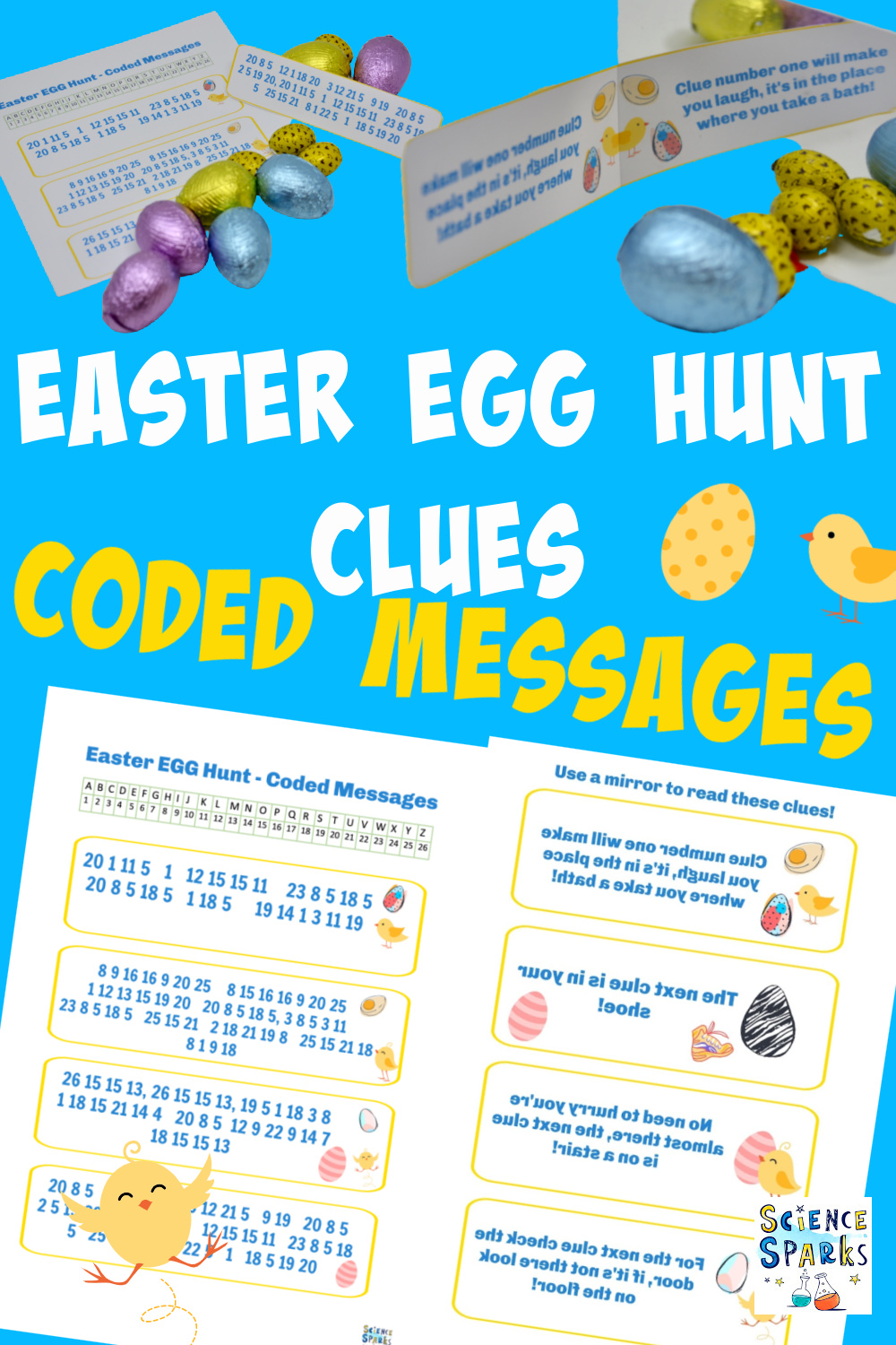 Easter Egg Hunt with Codes Science Experiments for Kids