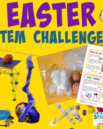 toothpick towers, eggy catapult and more Easter STEM challenges