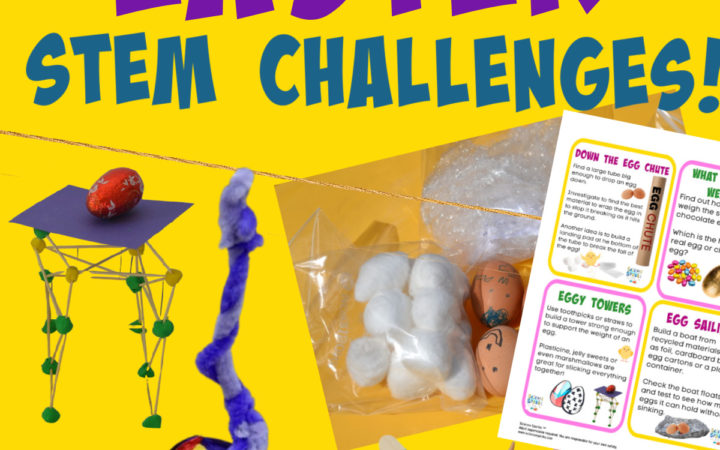 toothpick towers, eggy catapult and more Easter STEM challenges