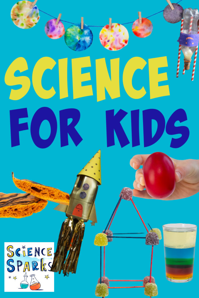 collage of bottle rockets, naked eggs and more science experiments for kids