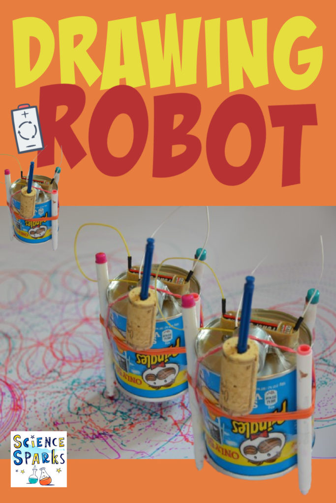 Drawing robot made with a simple circuit for a an electricity science project