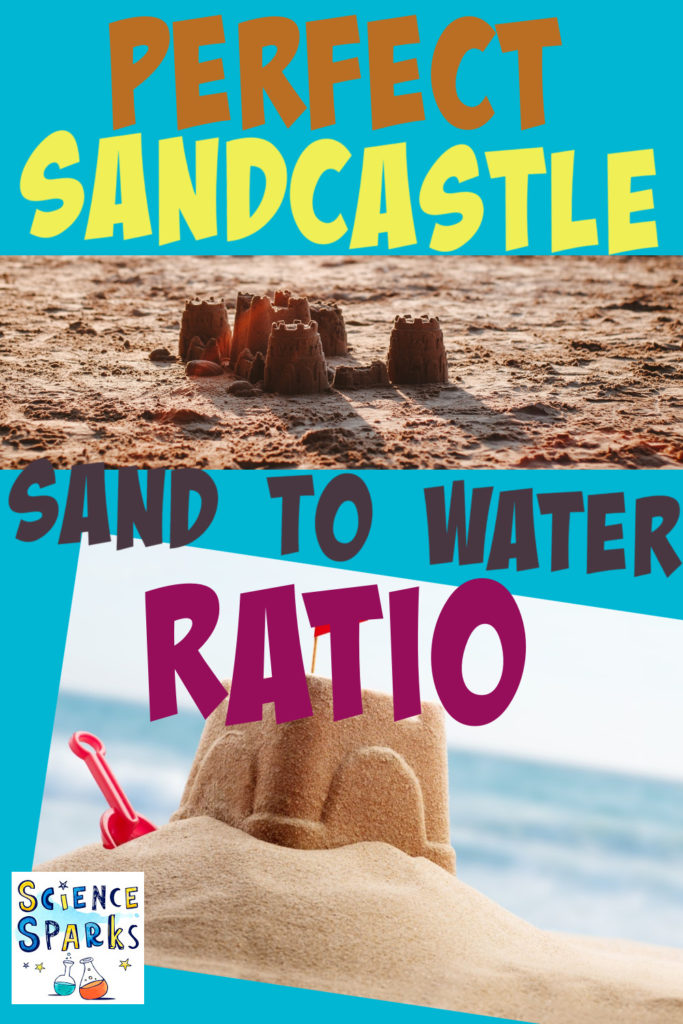 Image of sandcastles on the beach for a making sandcastles science activity