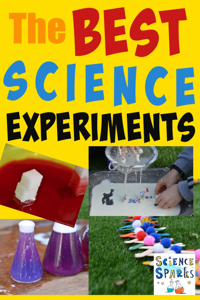 collage of science experiments including oobleck and a lollystick chain reaction