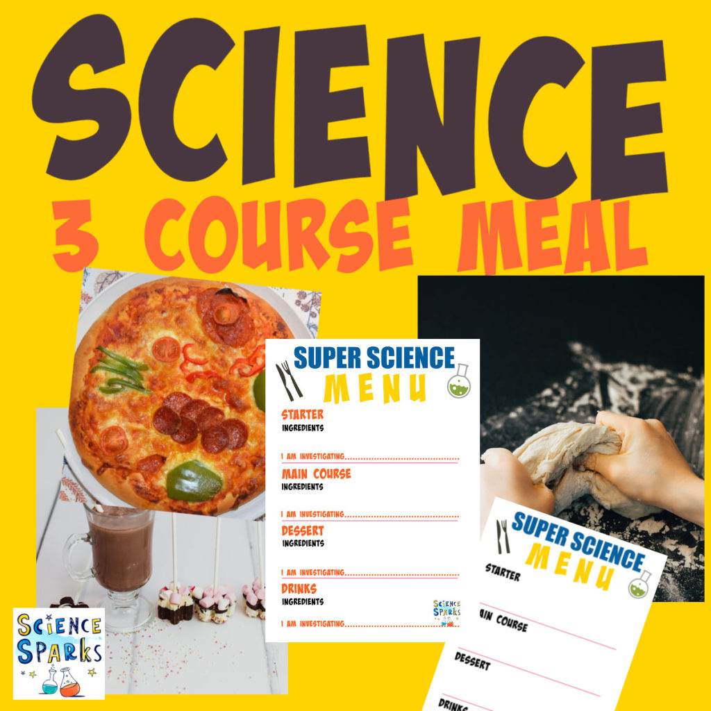 a meal of science experiments - pizza, bread making and even a printable menu