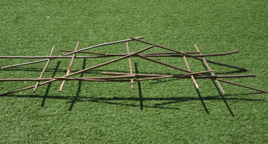 Large garden cane self-supporting bridge