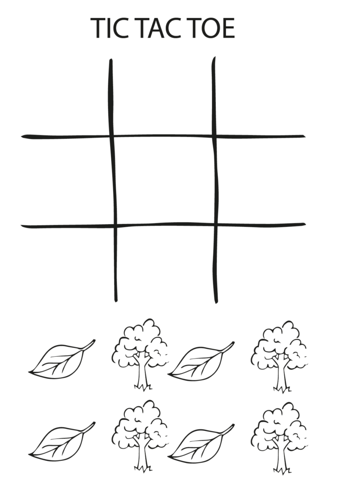 Autumn themed tic tac toe game - free printable