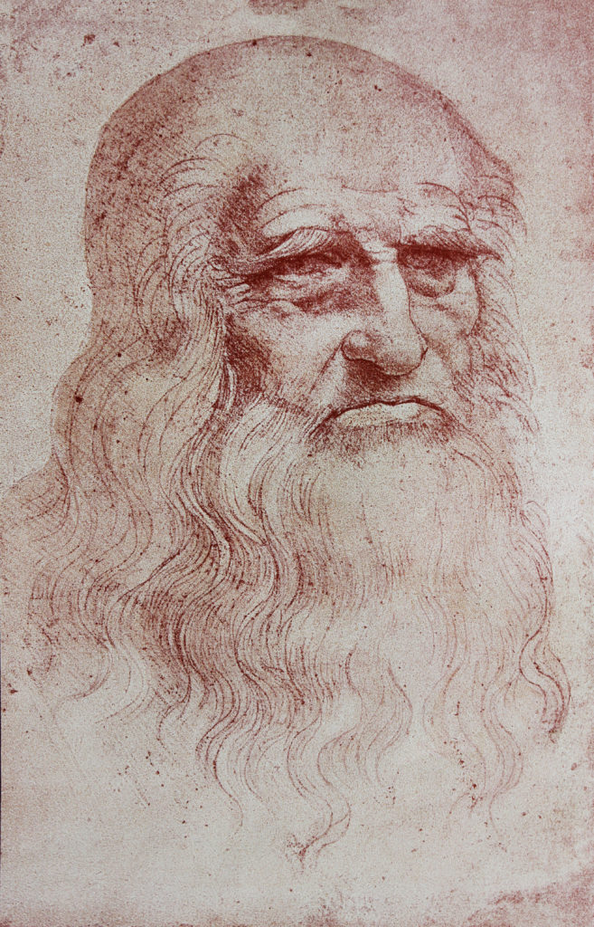 Illustration of a portrait of Leonardo da Vinci