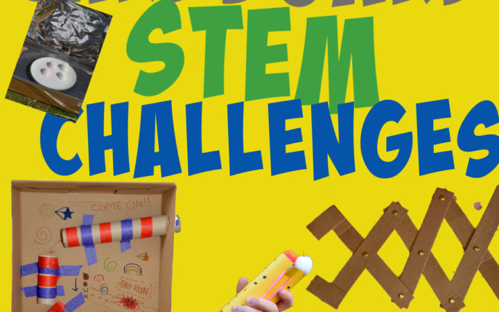collaction of cardboard STEM Challenges
