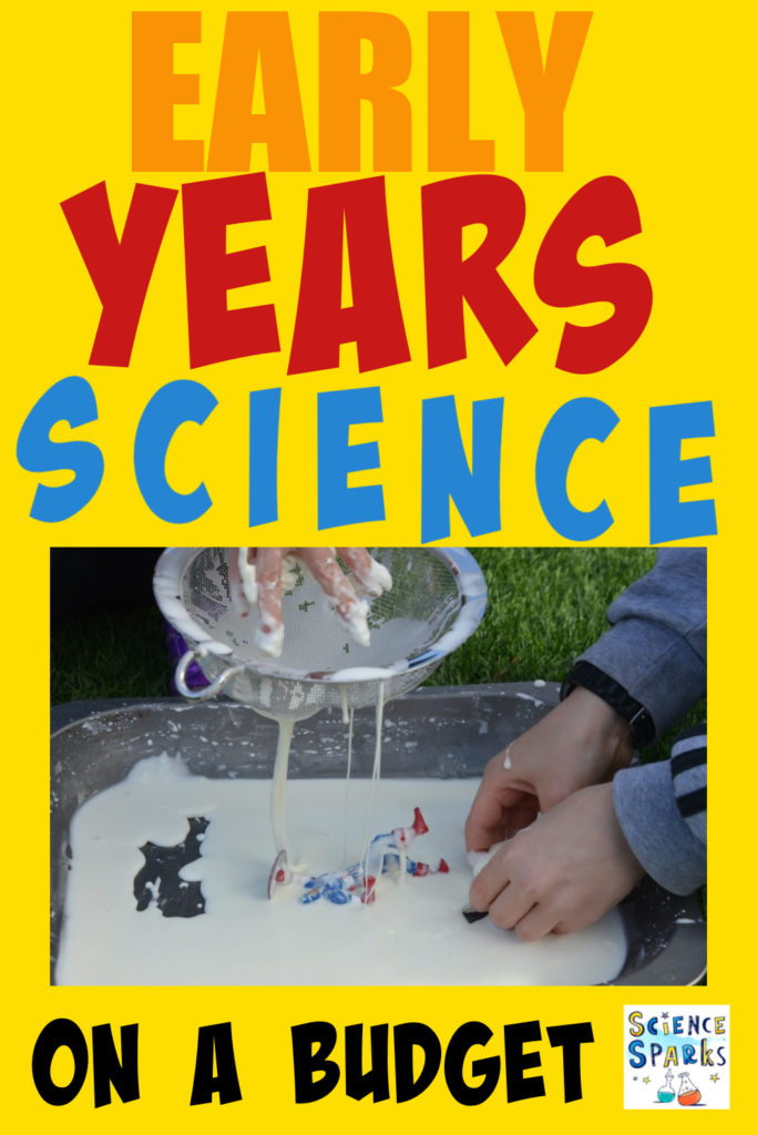 Image of a child playing with oobleck for a post about early years science on a budget