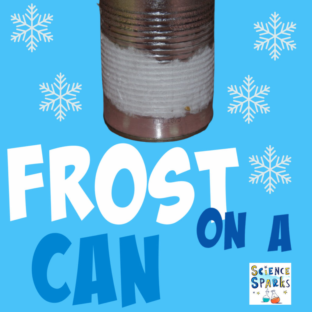 Frost on a can science experiment - great for linking to Frozen!