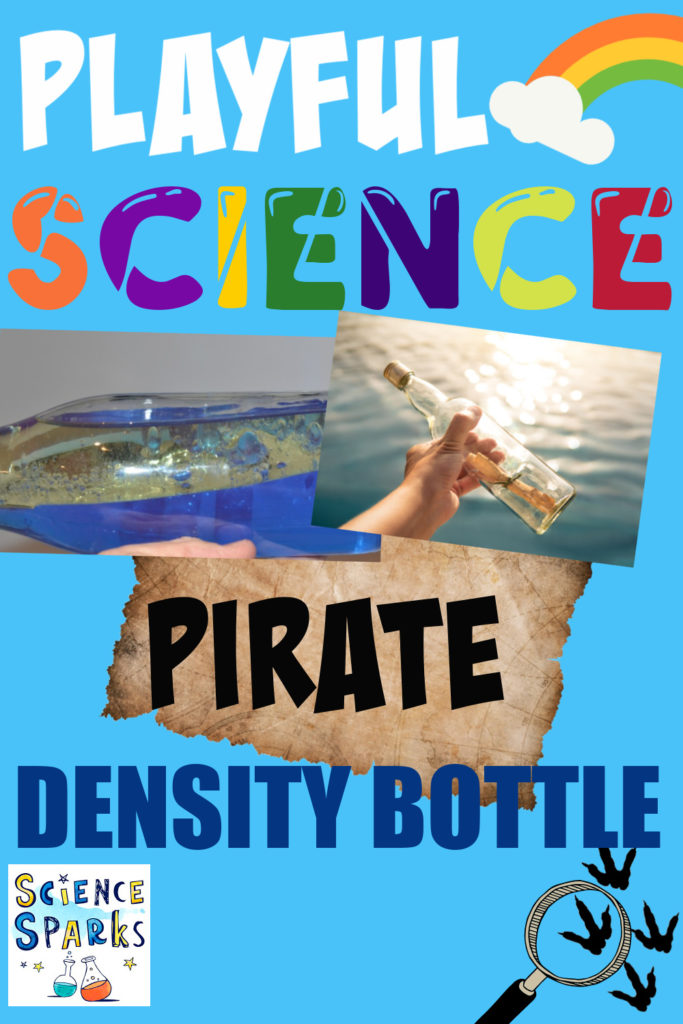 Density bottle made with blue water and oil