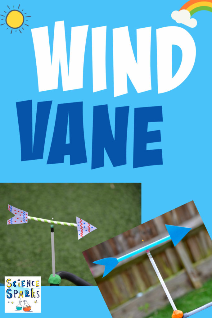 DIY wind vane made from a pencil, card and a pin