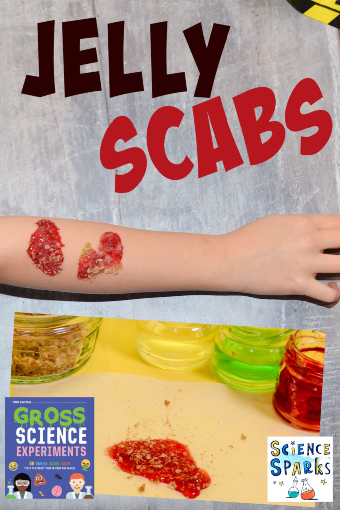 Image of scabs made from jelly and weetabix