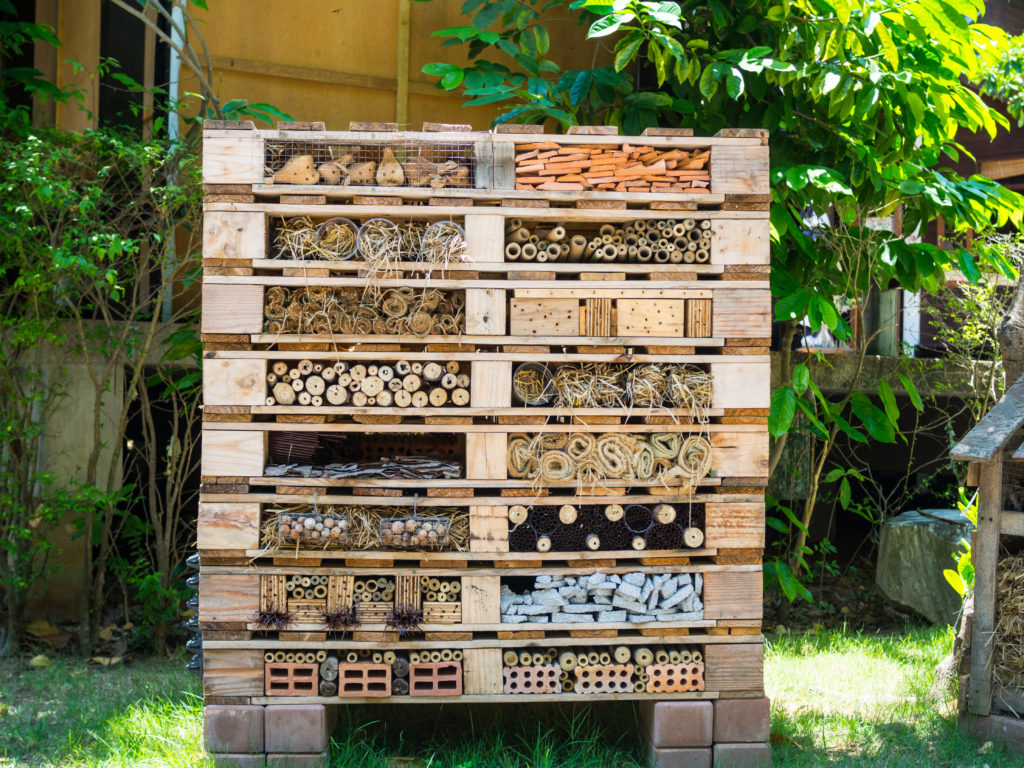 Giant bug hotel made from pallets