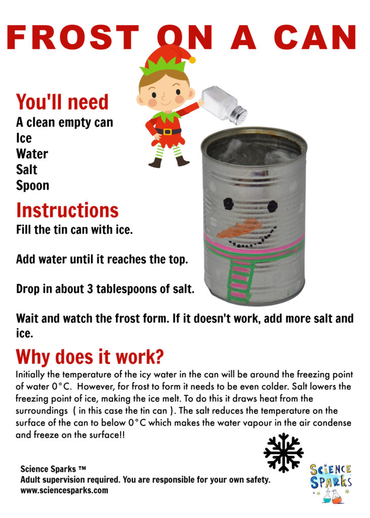 Frost on a can elf experiment instructions