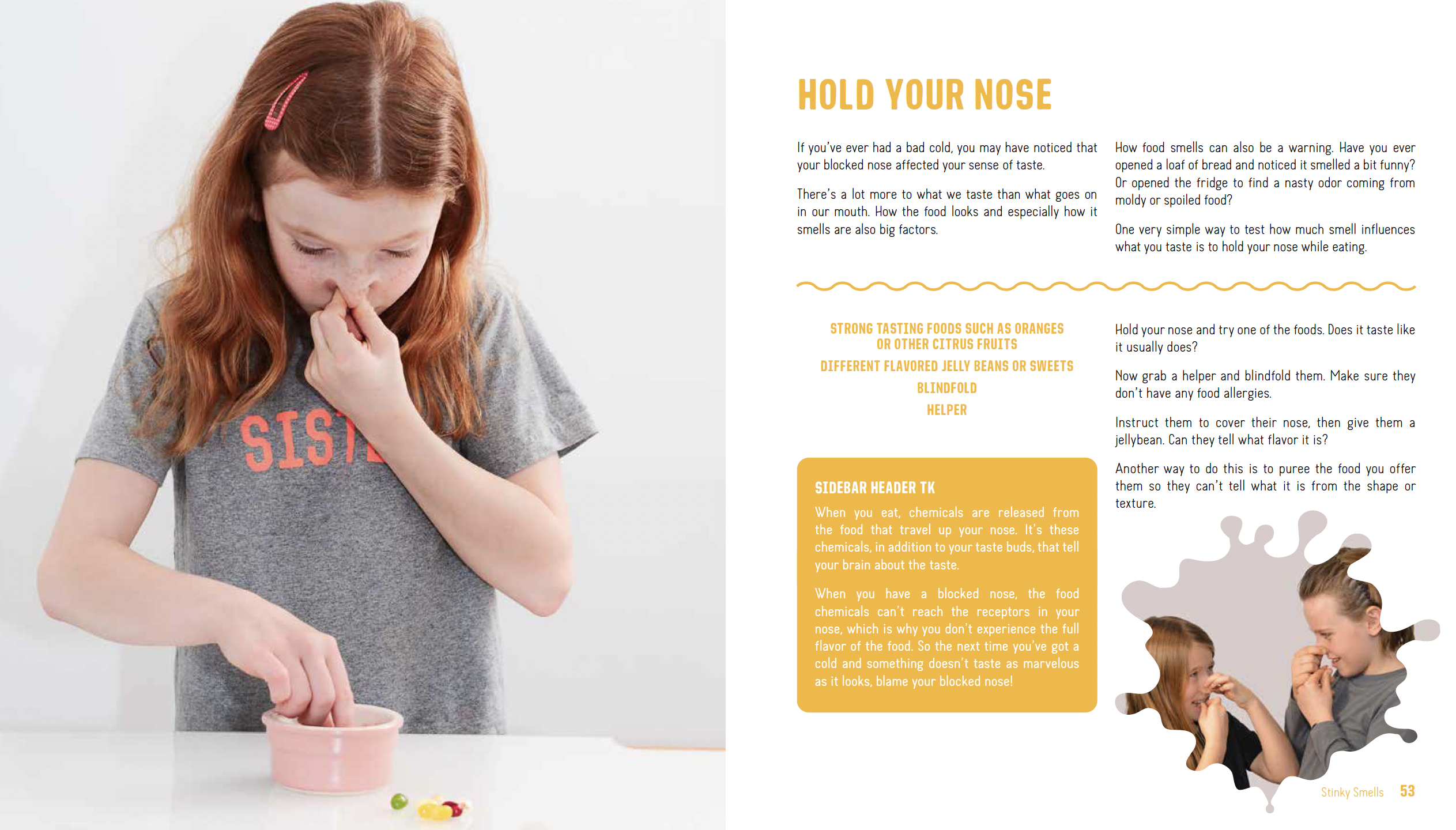 Does smell impact taste? Explanation and activity, taken from Gross Science