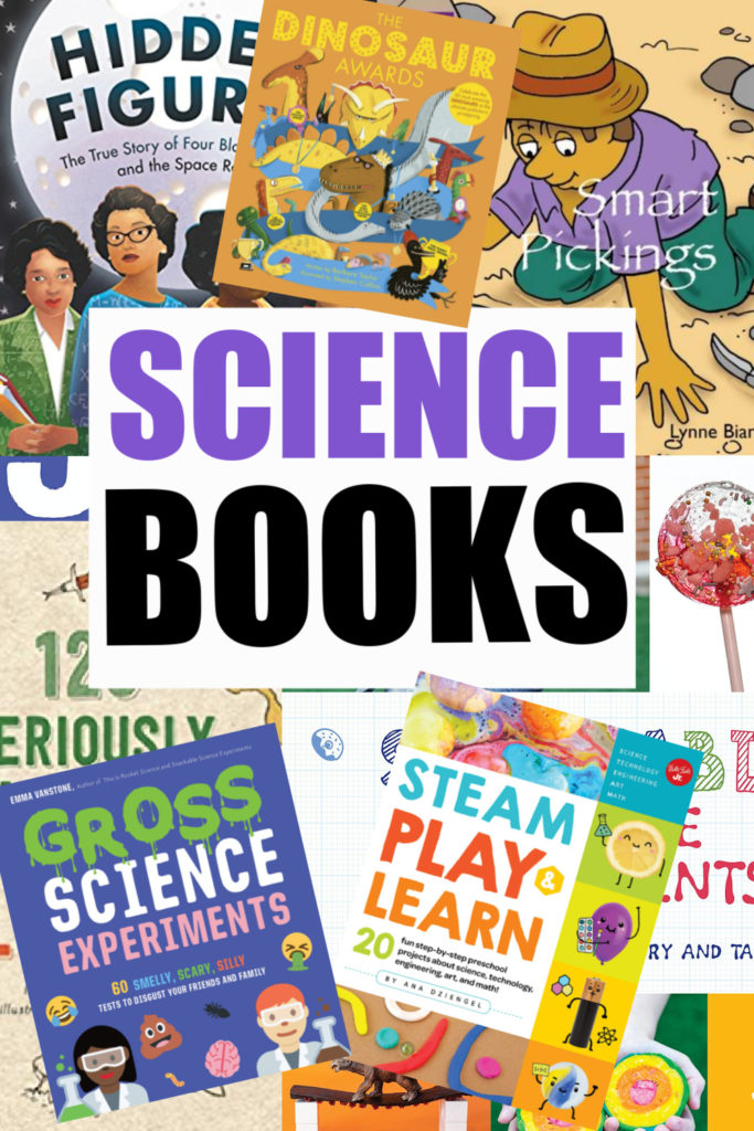 collage of great science books for kids