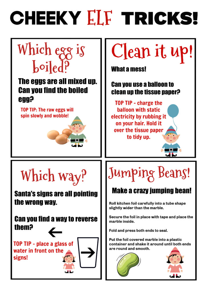 cheeky elf tricks challenge cards