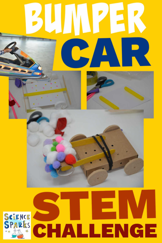 Bumper cars made from recycled materials for a STEM Challenge