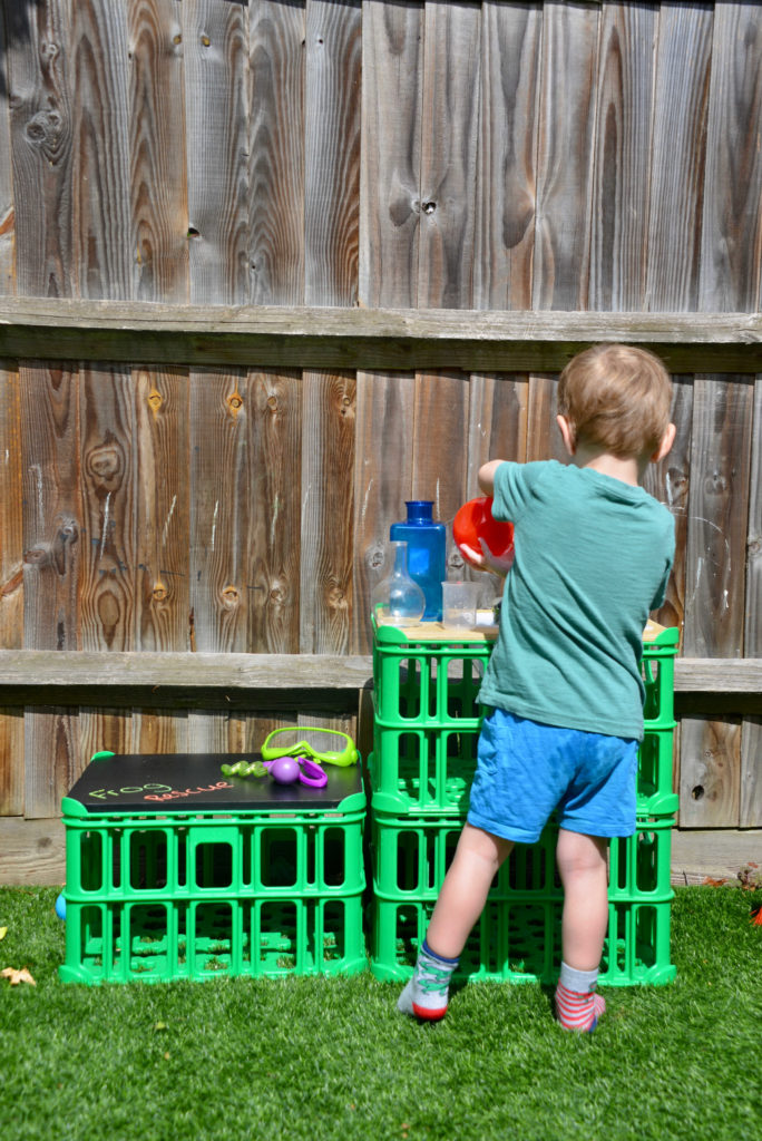 Child getting ready for an ice excavation activity