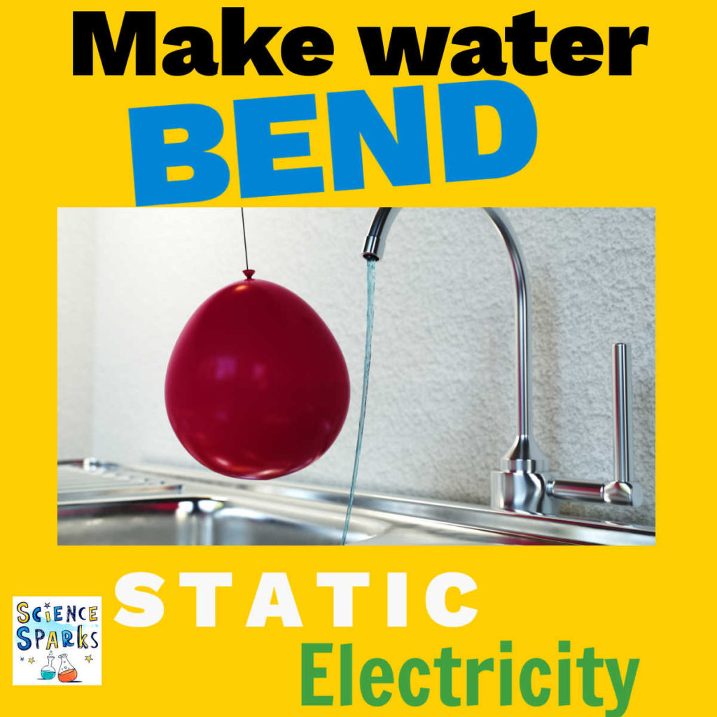 Image of a static electricity bending water