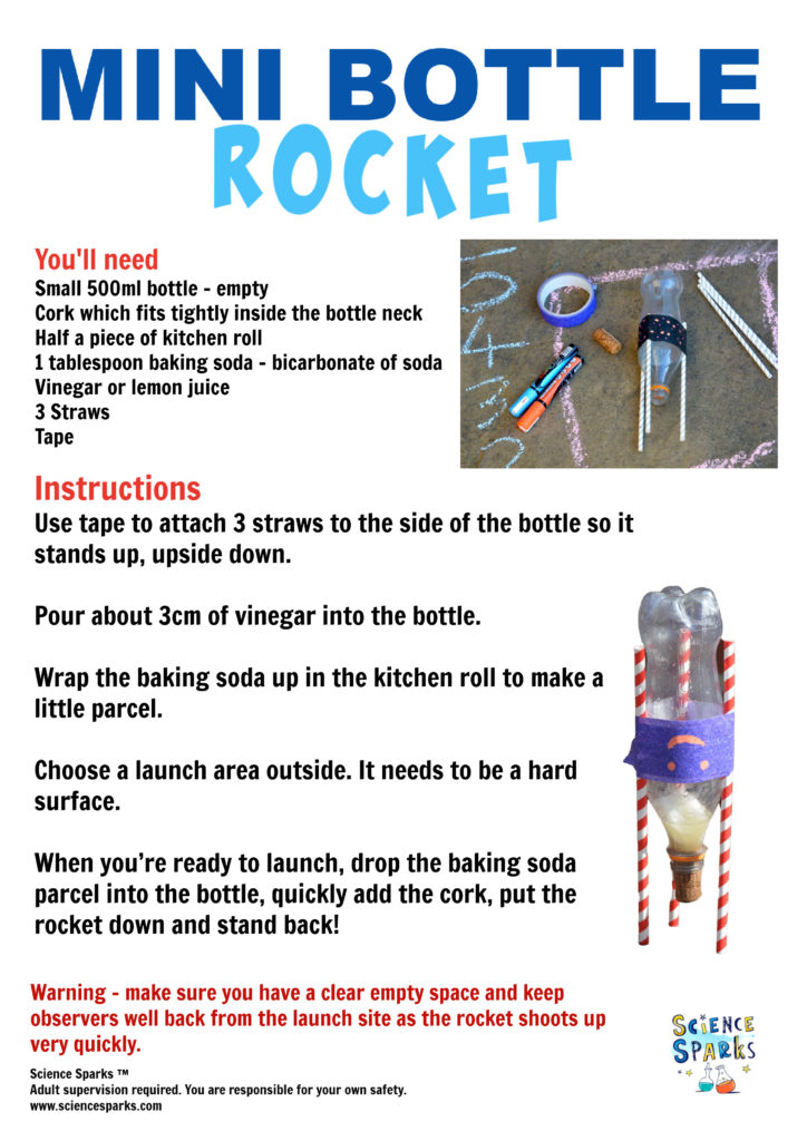 printable instructions for a baking soda rocket experiment