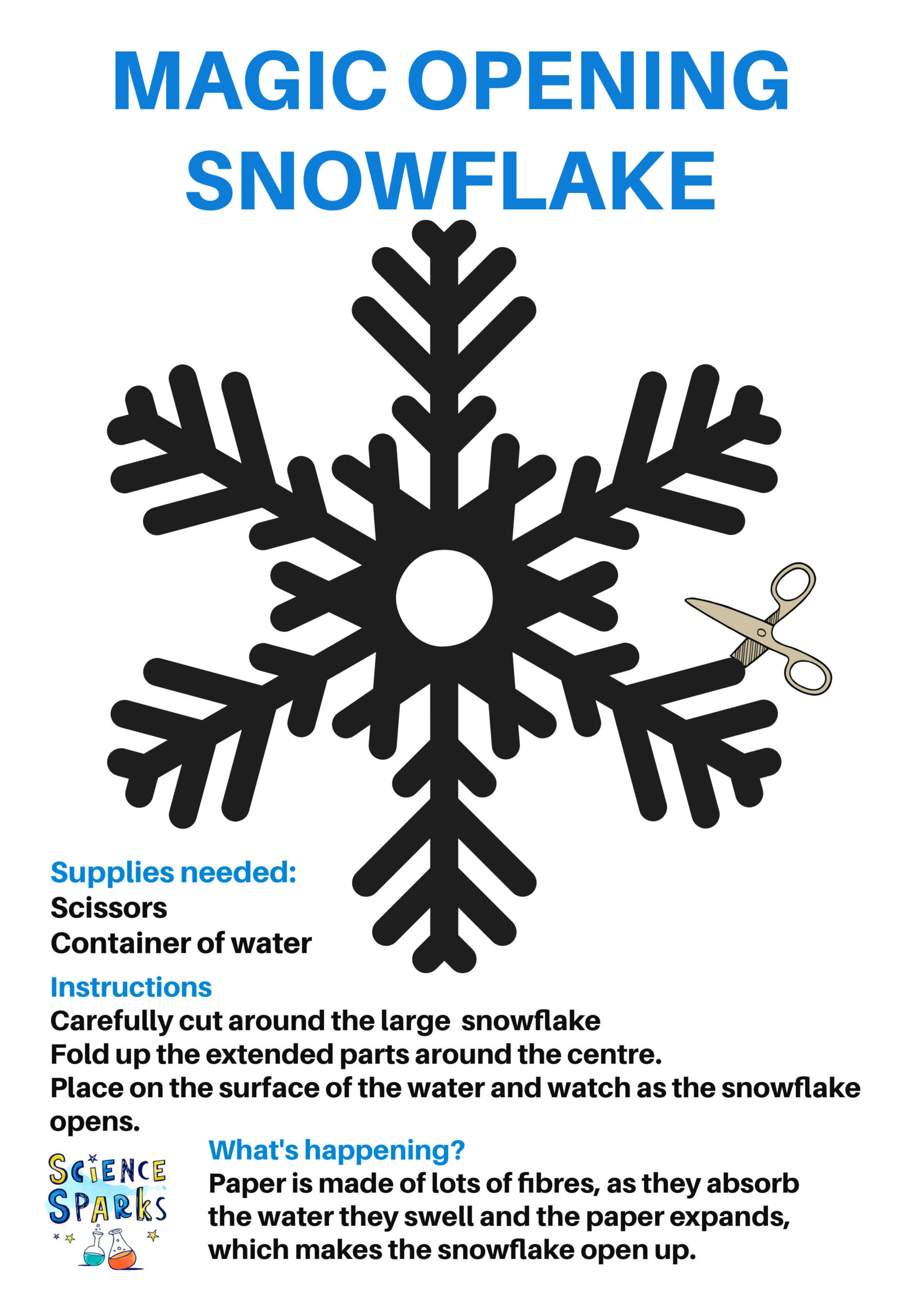 snowflake opening in water activity