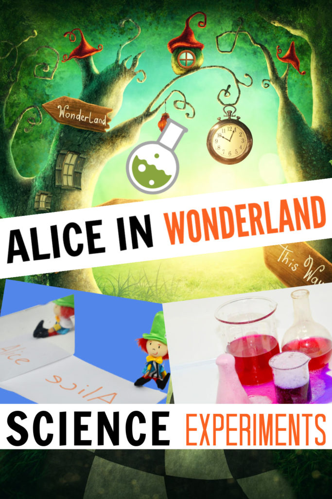 Image of a reversing arrows activity and potions for a fun Alice in Wonderland science day