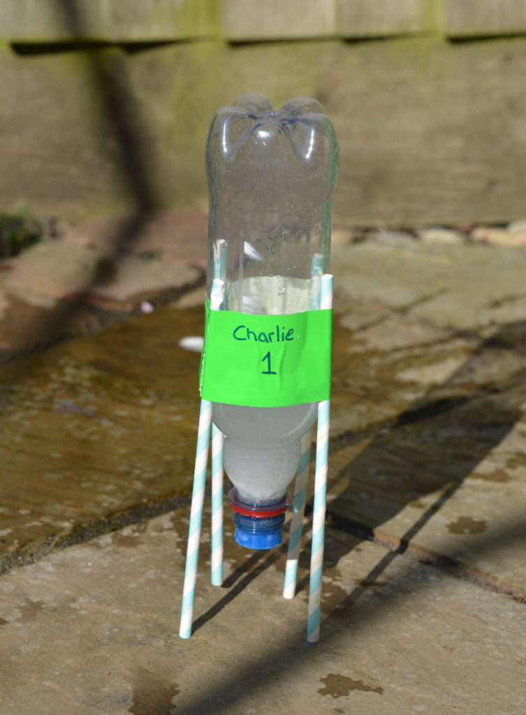 Mini bottle rocket made with a 500ml bottle