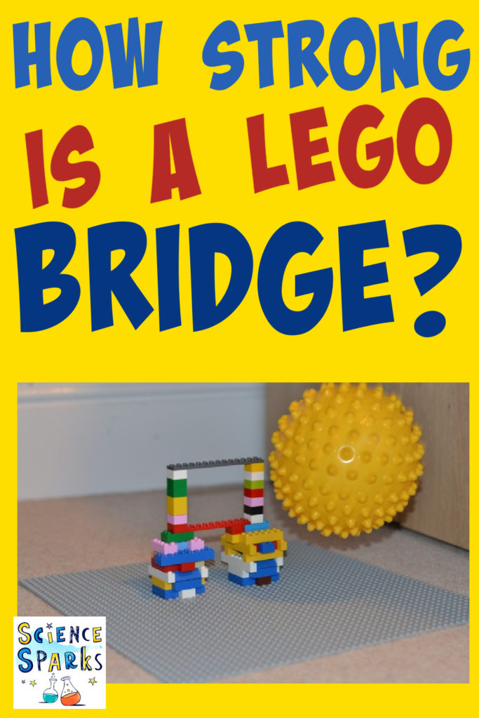 Bridge made from LEGO® and a ball for an engineering STEM challenge