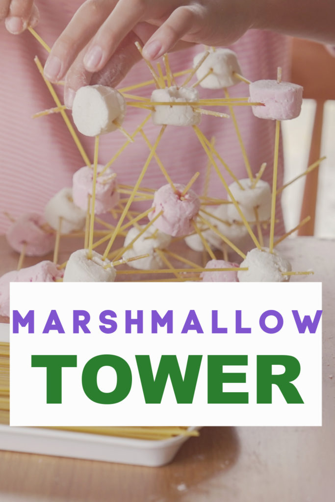 Marshmallow and spaghetti tower for a STEM Challenge
