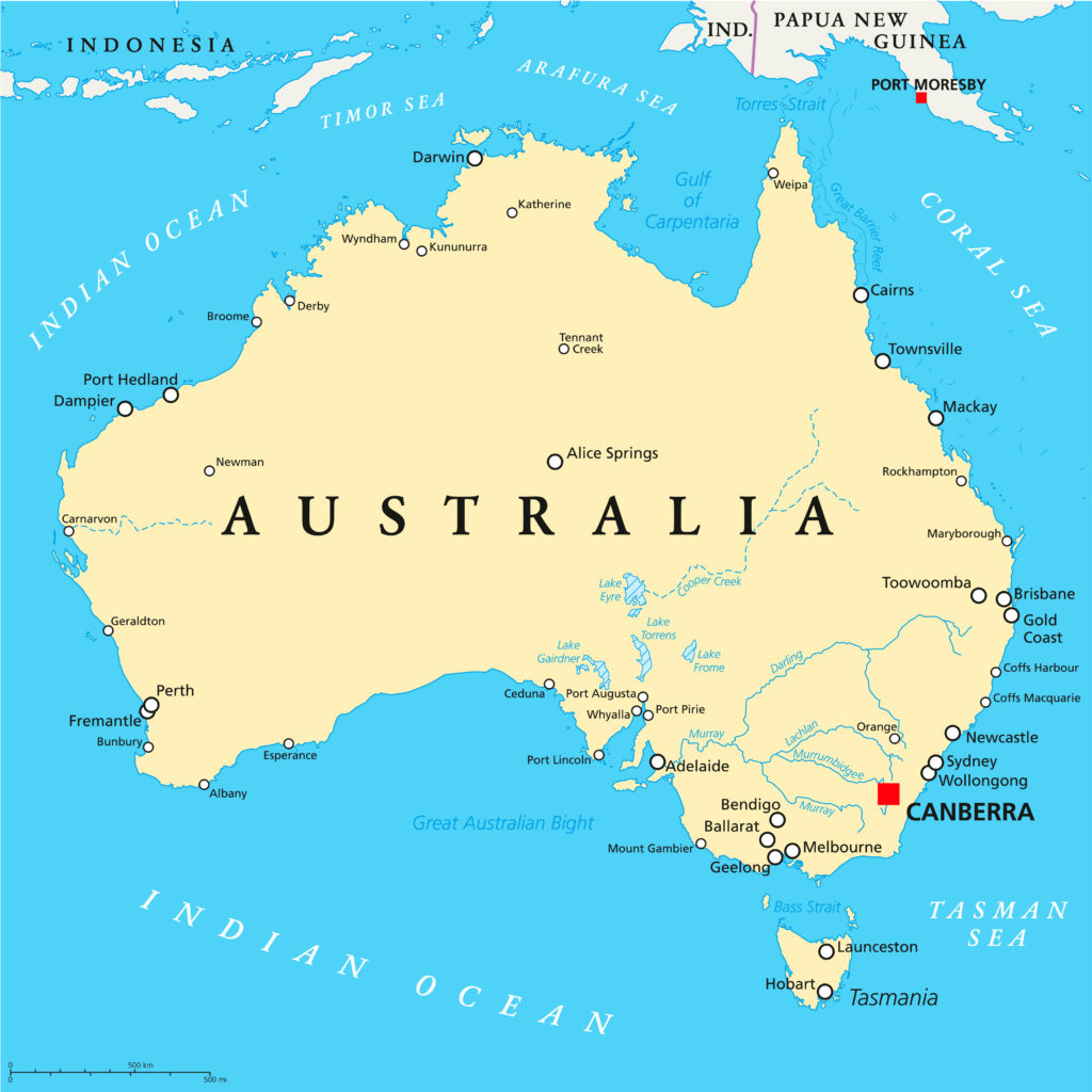 Political map of Australia