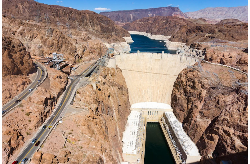 Aerial view of the Hoover Dam