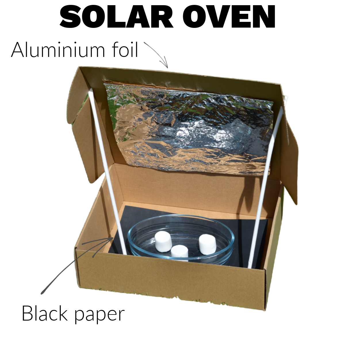 How To Make A Solar Oven Outdoor Science For Kids a-person-placing-a-pencil-to-prop-open-a-lid-of-a-homemade-solar-oven