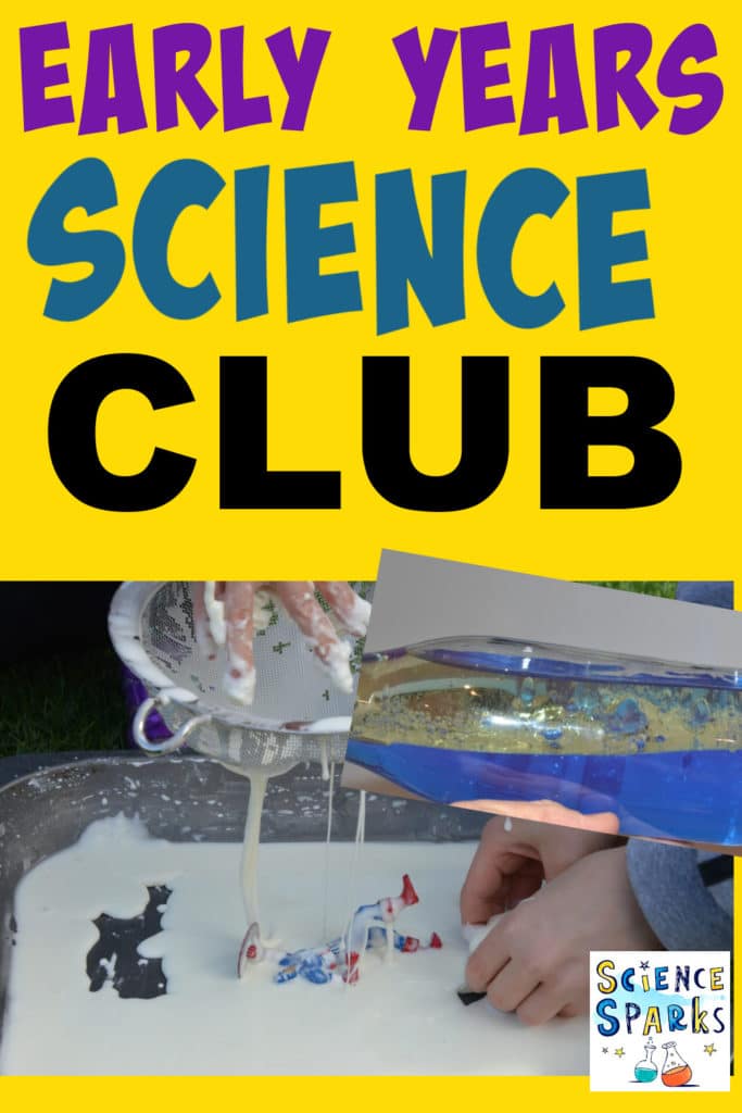 cornflour gloop and a sensory bottle for an early years science club