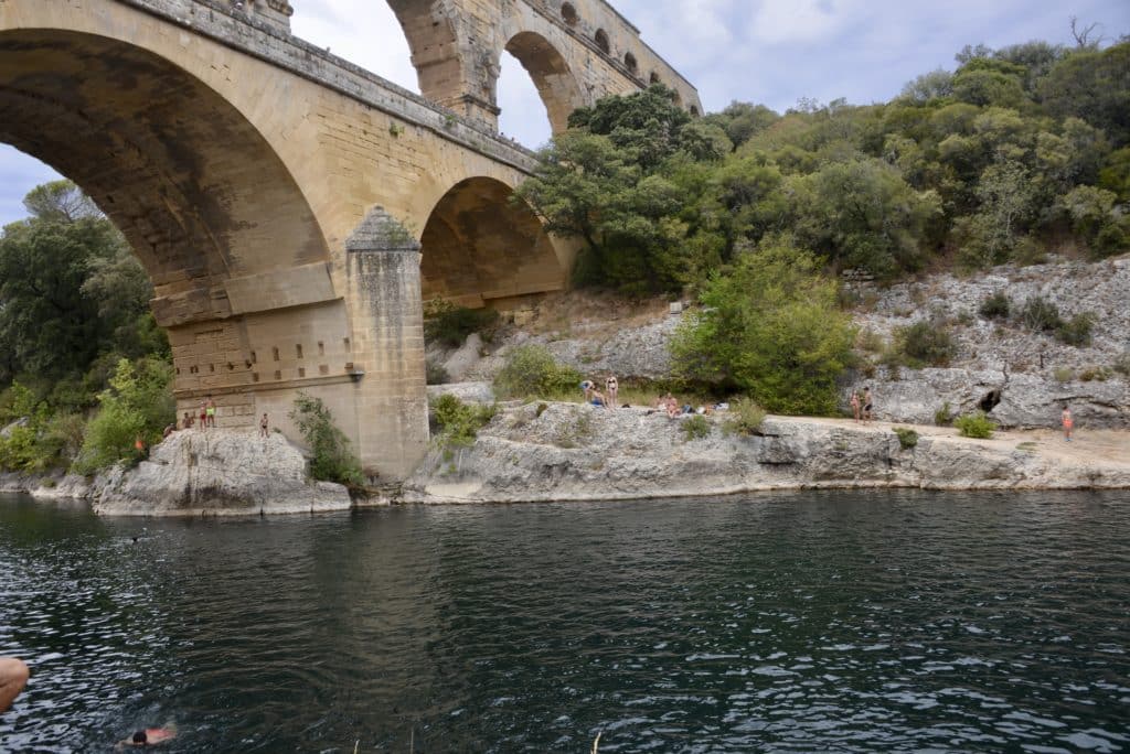 Image of the Pont du Gard from underneath