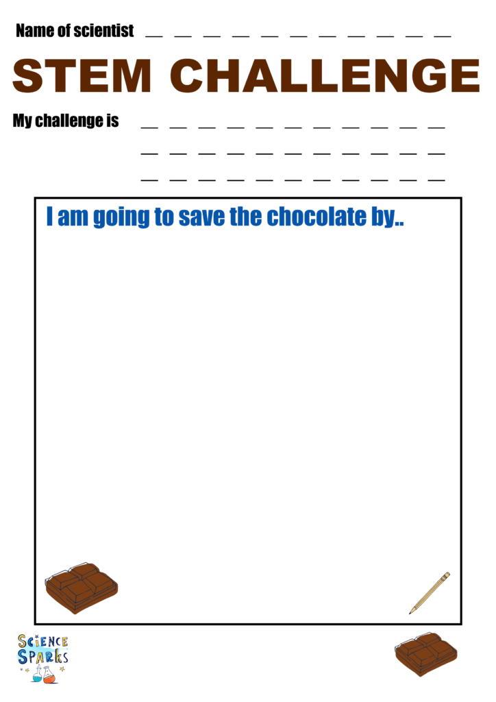 chocolate themed STEM challenge printable sheet