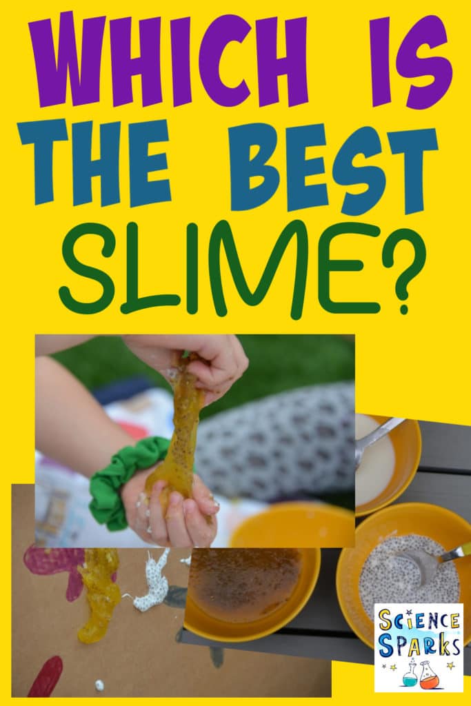 cornflour, chia seed and fybrogel slime for a science investigation
