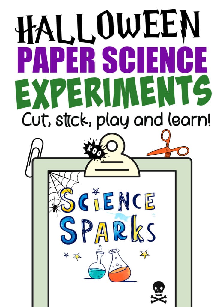Cover of a free Halloween paper science experiments pack
