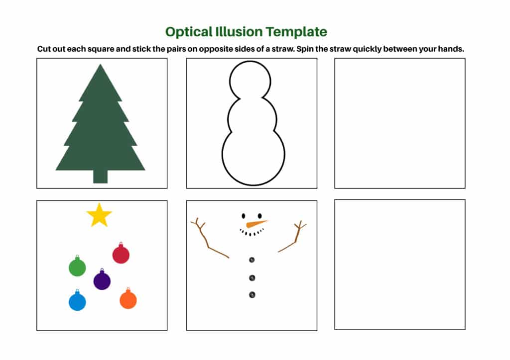 template for a Christmas optical illusion